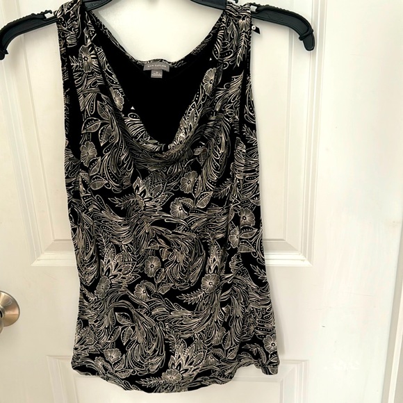 Ann Taylor Tops - Ann Taylor brown paisley lined sleeveless blouse cowl neck size M EUC